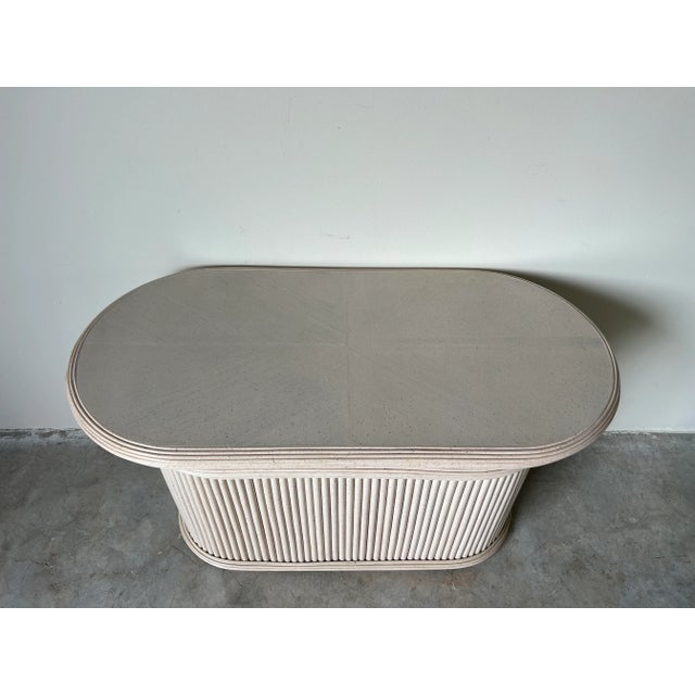 Vintage Organic Beige Rattan Oval Console Table or Dining Table Base For Sale - Image 10 of 13