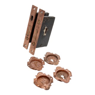 Double Pocket Door Aesthetic Corbin Mortise Lock Set For Sale