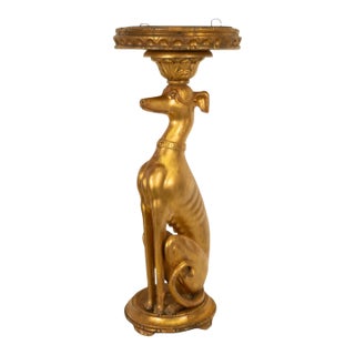 Antique French 18thC Louis XVI Gilt-Wood Greyhound Dog Jardinière Stand 1780 For Sale