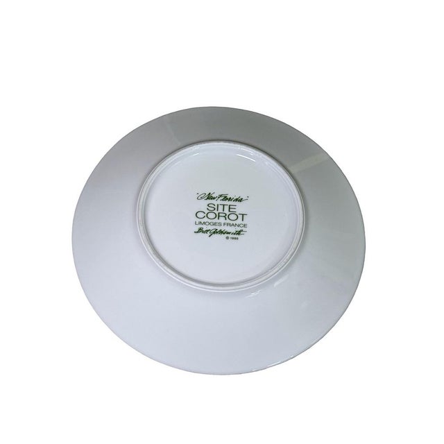 1990s Bill Goldsmith Site Carot New Florida Green Limoges Cup & Saucer Set of 5 - 10 pcs For Sale - Image 11 of 14