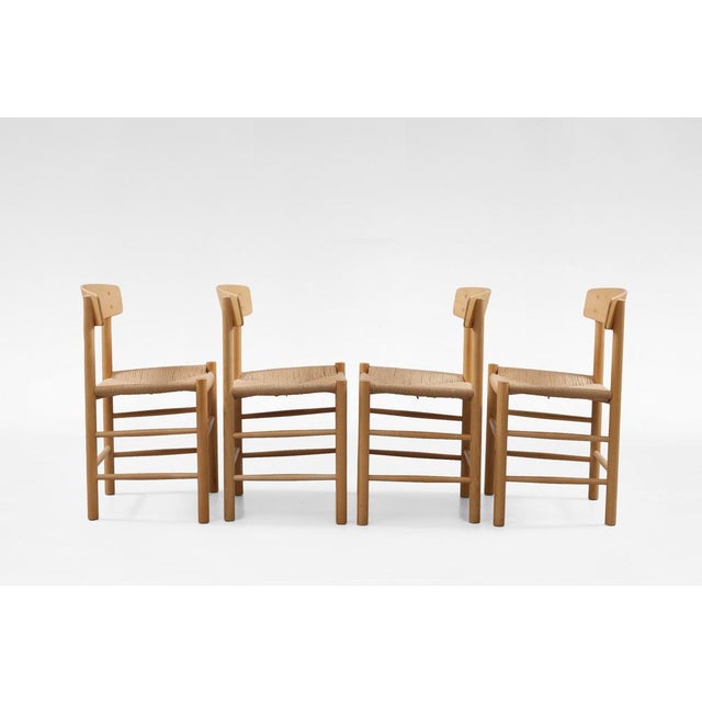 A vintage set of four j39 dining chairs by børge mogensen for fdb møbler, crafted in denmark during the 1950s. Featuring...
