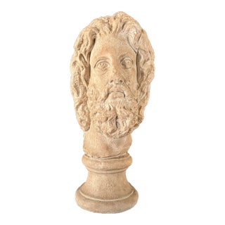 1984 Large Ceramic-Clay Roman Bust For Sale