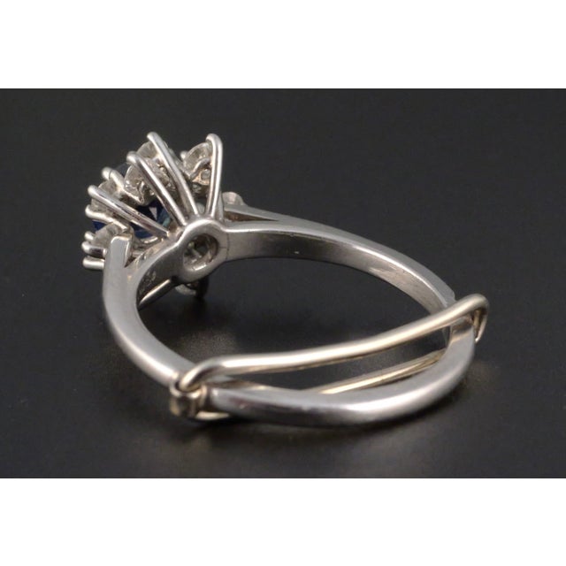 1972 Tiffany & Co Platinum Sapphire and Diamond Cluster Ring For Sale - Image 11 of 14