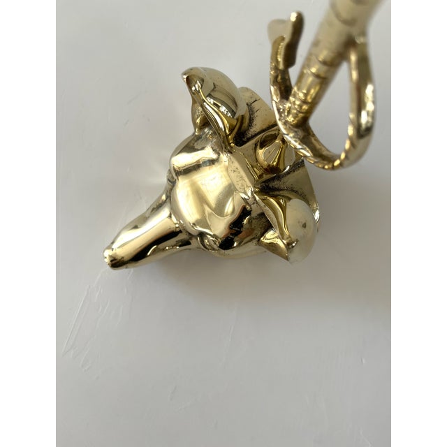 Vintage Brass Fox Head Doorstop For Sale - Image 10 of 12