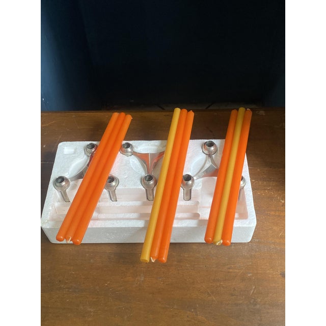 Vintage S22 Candlesticks and Adjustable Candles by Nagel, 1970s, Set of 3 For Sale - Image 10 of 18
