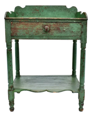 Antique Two Tier Wash Stand, Dovetail Joinery, Original Green Paint
