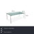 This desk boasts a remarkably minimalist design: a large, satin-finished glass top supported by four slender, powder-...