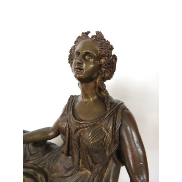 Figurative French Bronze Early 1900s Woman Figure Statue Sculpture For Sale - Image 3 of 11