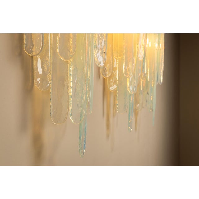 Blue Large LP 242 Wall Lights in Opaline by Carlo Nason for Mazzega, 1970s, Set of 3 For Sale - Image 8 of 15