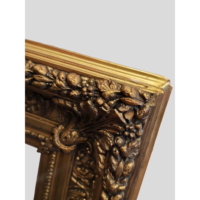 Large French Napoleon III Giltwood Mirror Frame, 1890s For Sale - Image 4 of 6