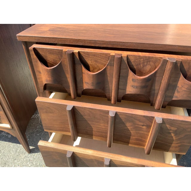 Mid Century Solid Walnut Nightstands - Set of 2 For Sale - Image 9 of 11