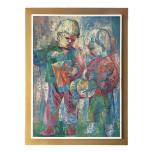 Gerda B. With (Germany, 1910–2002) “Little Drummers” Painting, 1957