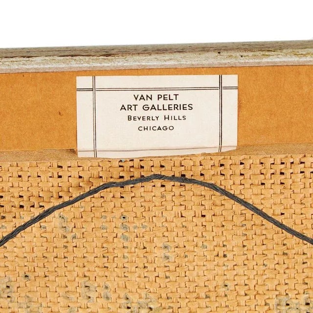 Mid-Century Modern Glass Enamel Framed Art | Van Pelt Galleries | H Jacobson For Sale - Image 3 of 8