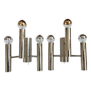 Mid-Century Modern Wall Lamps by Gaetano Sciolari, 1970s, Set of 2 For Sale