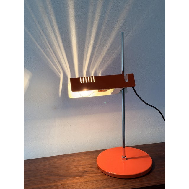Orange Space Age Height-Adjustable Orange Desk Lamp, 1970s For Sale - Image 8 of 10
