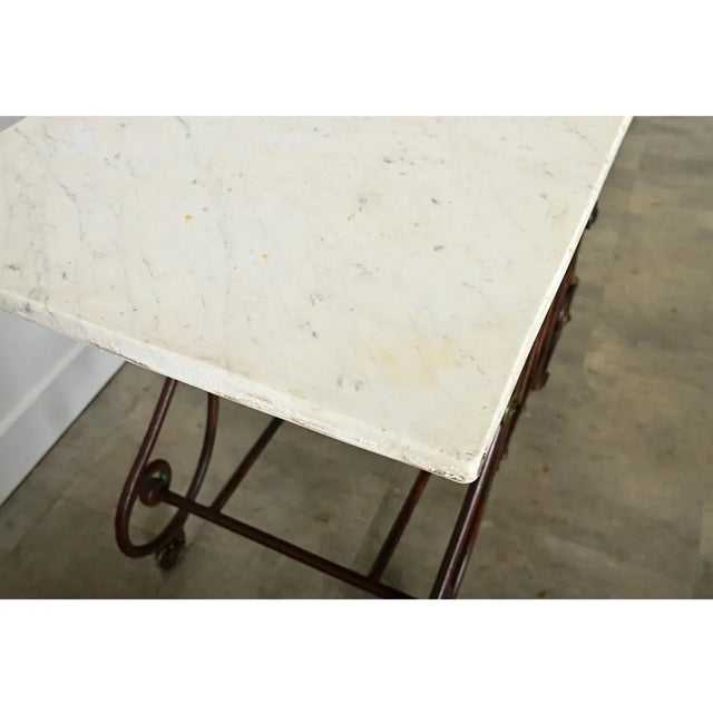 French 19th Century Iron & Marble Butcher or Pastry Shop Table For Sale - Image 9 of 12