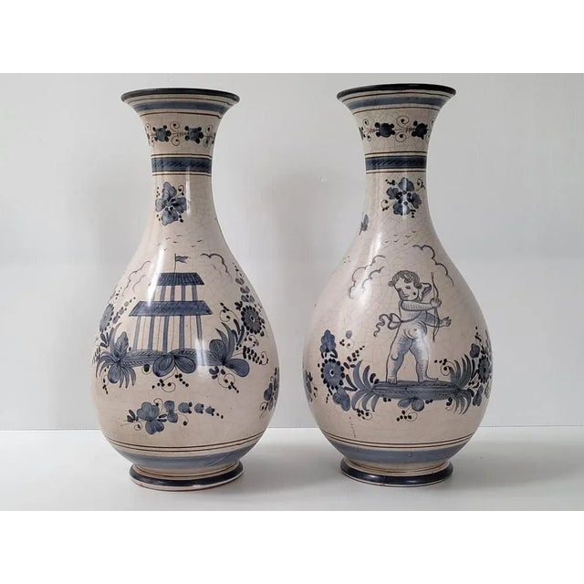 Mid-Century Italian Ceramic Vases from Maioliche Deruta, 1950s, Set of 2, in Very Good conditions. Designed 1950 to 1959...