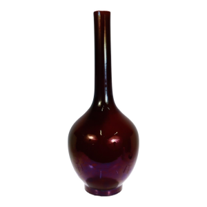 Antique Chinese Porcelain Mallet Form Vase in Aubergine or Eggplant