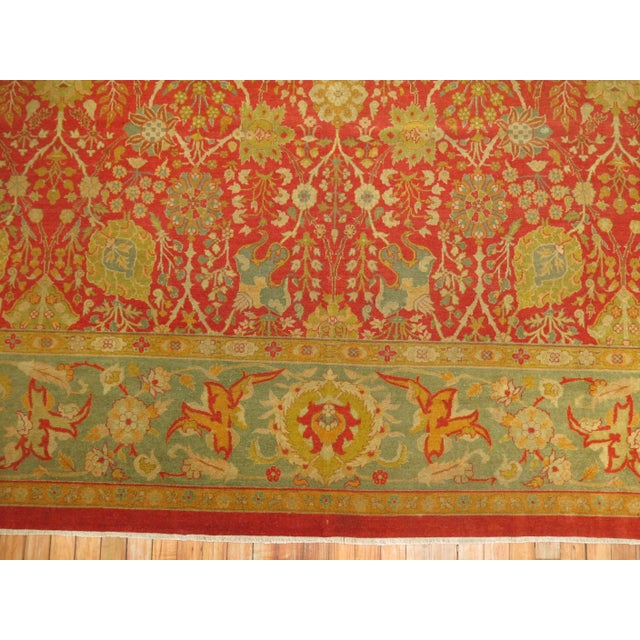 Textile 19th Century Superfine Antique Zabihi Collection Indian Agra Rug - 10' x 12'9" For Sale - Image 7 of 12