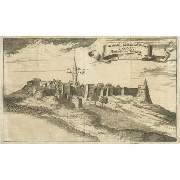 17th Century Boethius, Koroni Or Corone, Greece, 1688, Print For Sale - Image 5 of 5