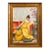 Elegant European Portrait Wall Art – Woman in a Golden Yellow Gown With Ornate Gold Leaf Wood Frame For Sale