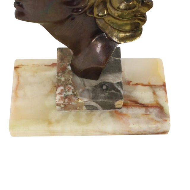 Bronze Art Deco Sculpture of a Woman on Marble, 1930s For Sale - Image 11 of 16