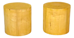 Mid 20th Century Burl Drum Pedestals - 2 Pieces