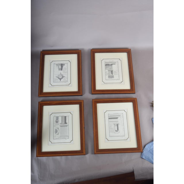Architectural Illustrations of Classical Columns, 19th Century, Engravings, Framed, Set of 4 For Sale - Image 3 of 8
