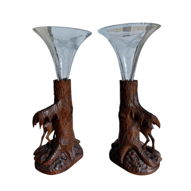 1950s Black Forest Deer Vases, 1950s, Set of 2 For Sale - Image 5 of 6
