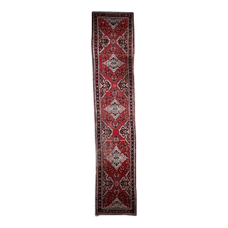1920s, Handmade Antique Persian Malayer Runner Rug 2.5' X 12.5' For Sale
