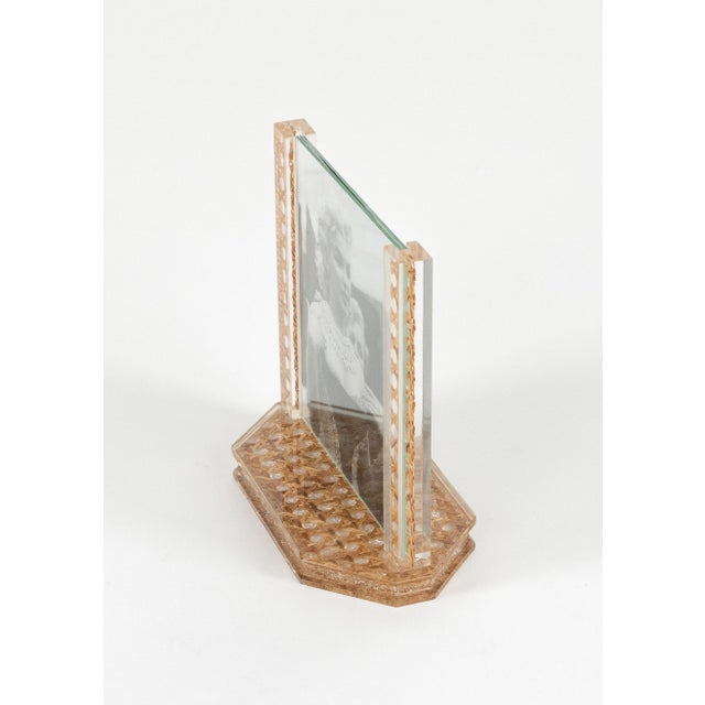 Mid-Century Modern Acrylic & Rattan Picture Frame from Christian Dior, 1970s For Sale - Image 10 of 12