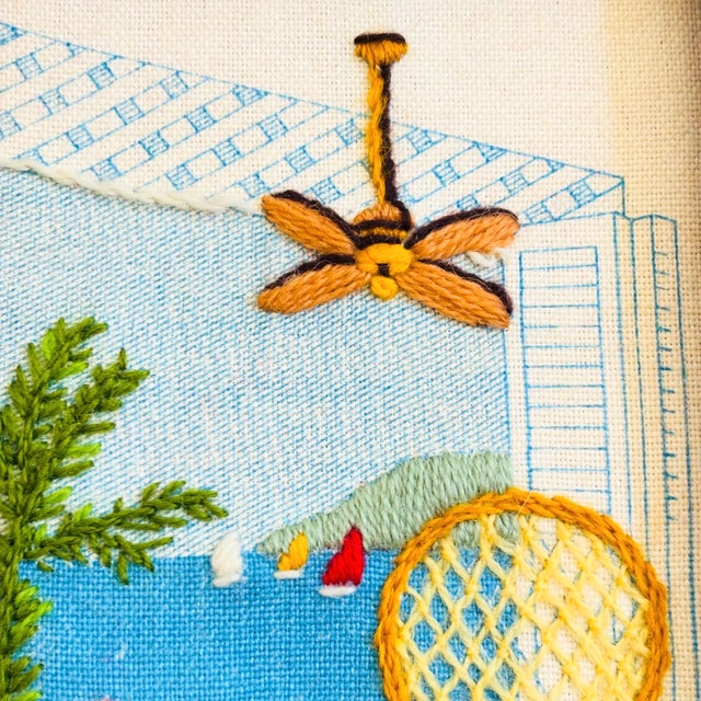 Vintage Living Room Needlepoint For Sale In San Francisco - Image 6 of 8