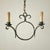 Two Arm Swedish Modern Pendant with organic details circa 1940/50s. Wrought iron in a dark green shade with two individual...
