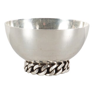 Vintage French Bowl in Silver-Plated Metal by Jean Despres, 1950 For Sale