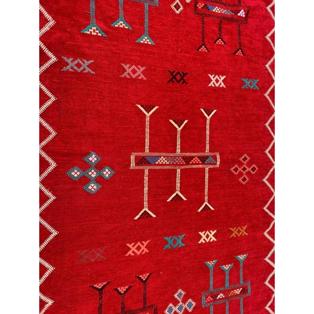 Vintage Silk and Cotton Moroccan Kilim Rug, 1950s For Sale - Image 14 of 18