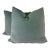 Aqua Cotton Velvet 22" Pillows-a Pair For Sale