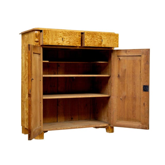 19th Century Swedish Tiger Birch Cupboard, 1870 For Sale - Image 6 of 12