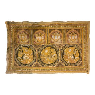 19th Century Kalaga Tapestry with Stones, Sequins and Colorful Thread For Sale