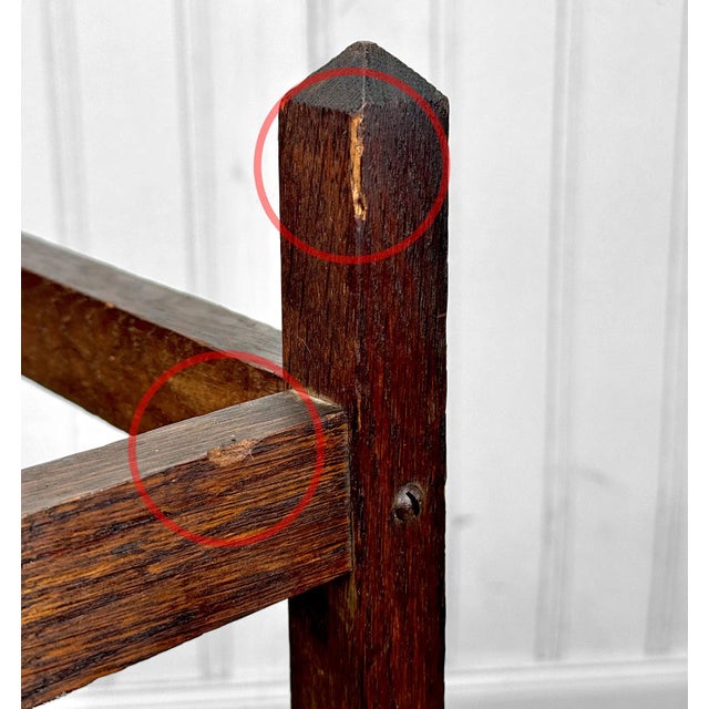 Wood Antique Arts & Crafts Quartersawn Oak Entryway Umbrella Holder Stand For Sale - Image 7 of 10