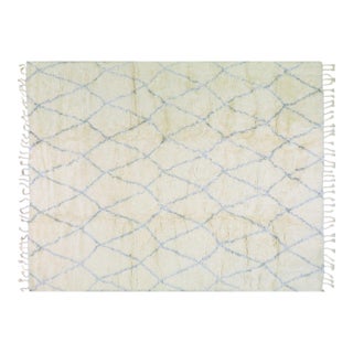 Moroccan Modern Hand Knotted Wool Rug, 10'x14' For Sale