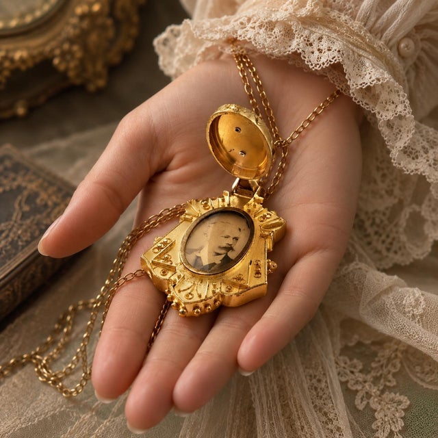 Late 19th Century Late 19th Century Victorian 14k Bloomed Gold Seed Pearl Ornate Locket For Sale - Image 5 of 5