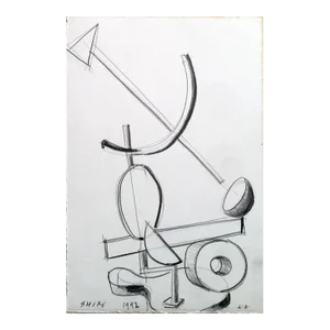 1992 Postmodern Drawing for an Exhibition at the David Lawrence Gallery by Peter Shire