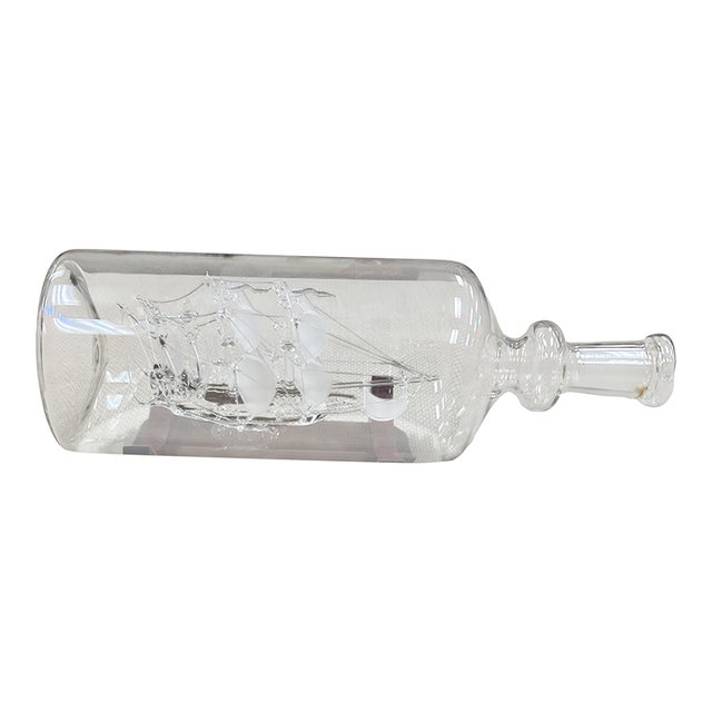 Vintage Lichfield Glass-Blown Ship in a Bottle For Sale