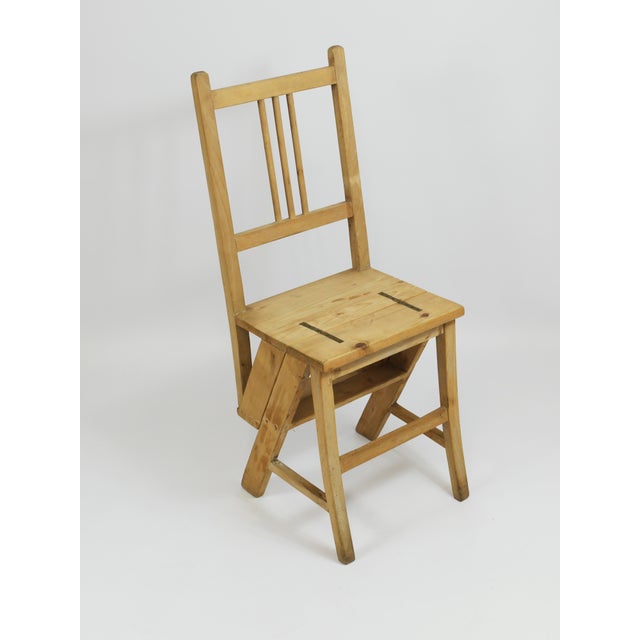 Arts & Crafts Metamorphic Library Steps Folding Ladder Chair, Vienna, Austria, 1900s For Sale - Image 10 of 18