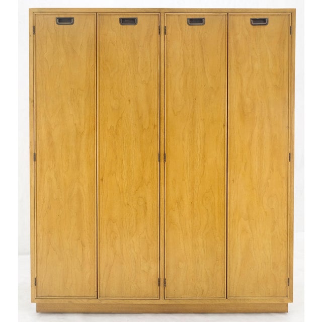 Brown Blond Walnut Side by Side 4 Doors Two Compartment Chest Drawers Dresser For Sale - Image 8 of 11