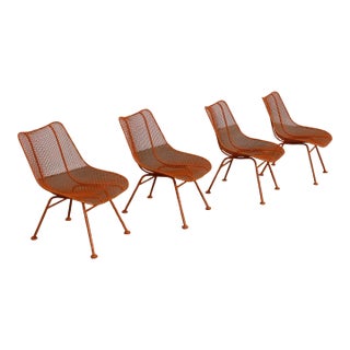 Mid Century Danish Modern Woodard Sculptura Low Profile Side Chairs - Set of 4 For Sale