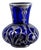 Blue Glass Jar with Islamic Style Silver Cut For Sale