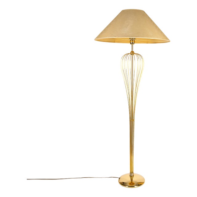 Whisk Floor Lamp in Gold-Plated Brass, Germany, 1970s For Sale