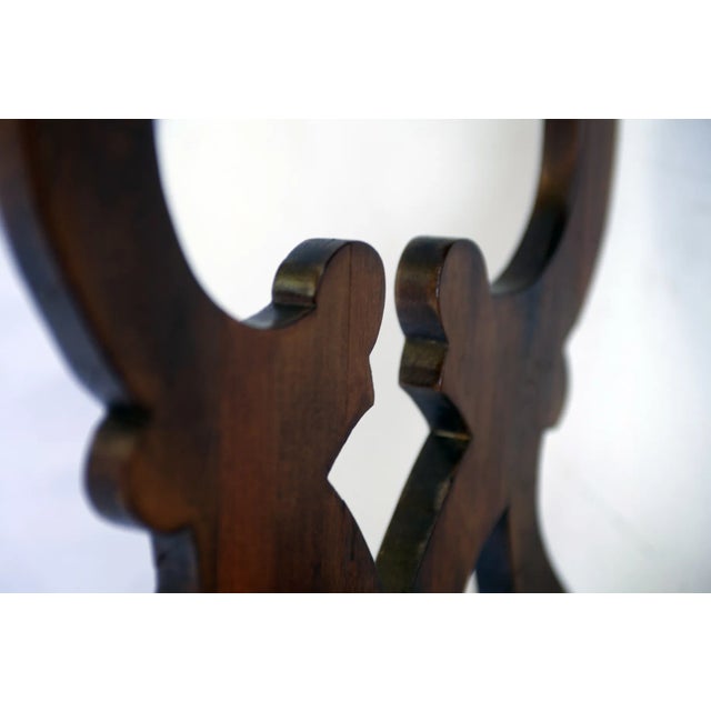 Brown Antique Wooden 1920's Desk With Drawer For Sale - Image 8 of 12