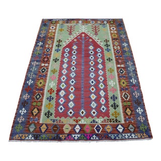 1980s Tribal Blue Handmade Ethnic Kilim For Sale